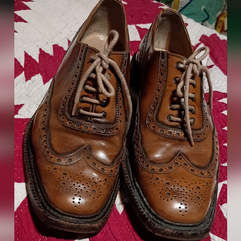 Vintage Mens Shoes Gilardini Italy Handmade Size 8 Spectator Brown Oxfords